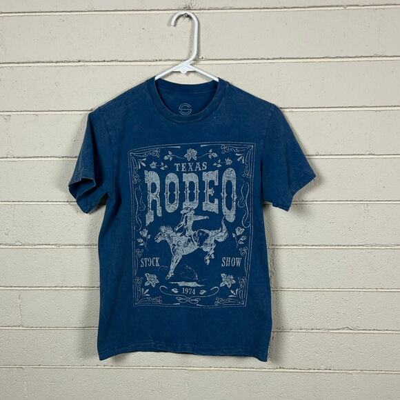 Social Culture Texas Rodeo Blue Tee size XS - Picture 1 of 8